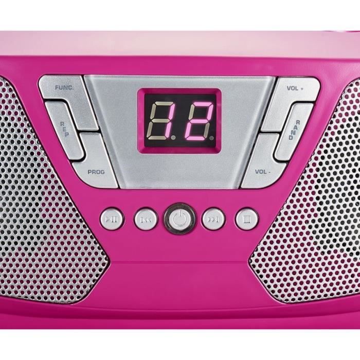 Lecteur Radio CD Portable - BIGBEN INTERACTIVE - CD60RSSTICK - Rose + Stickers