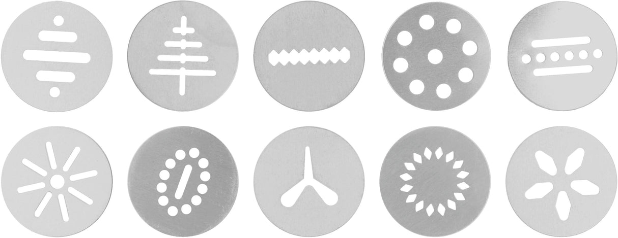 Presse a biscuits - BIRKMANN - EASY BAKING - Plastique - Inclus 10 disques a motif - 8 x 28 x 6 cm