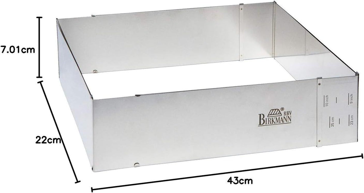 Cadre de cuisson ajustable - BIRKMANN - EASY BAKING - Acier - 22 x 25 a 43 x 48 cm, H 7 cm