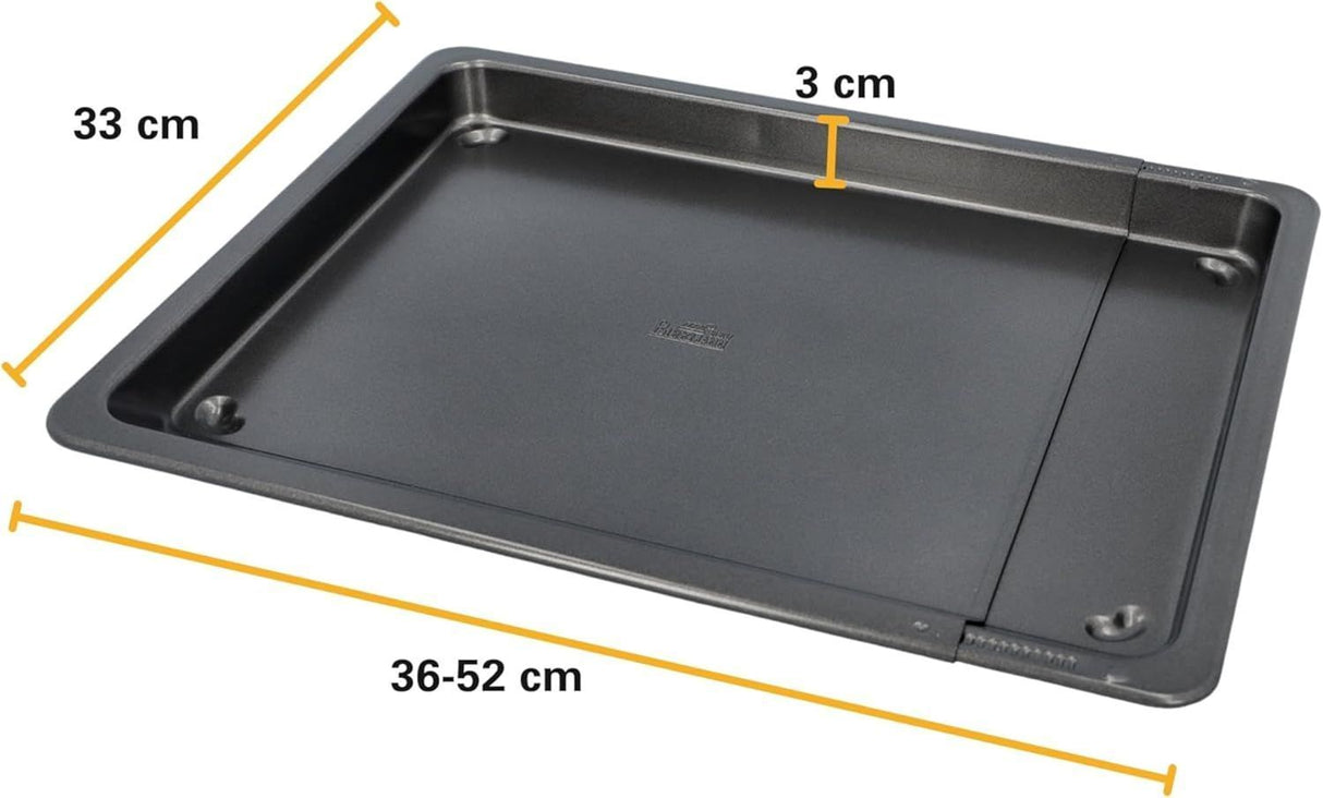 Plaque de cuisson ajustable - BIRKMANN - EASY BAKING - Acier carbone - Anti adhésif - 36-52 x 33 x 3 cm