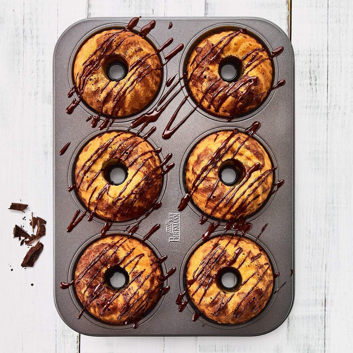 Plaque de cuisson cake - BIRKMANN - EASY BAKING - Acier carbone - Anti adhésif - Ø10 cm, 35 x 27 x 5 cm