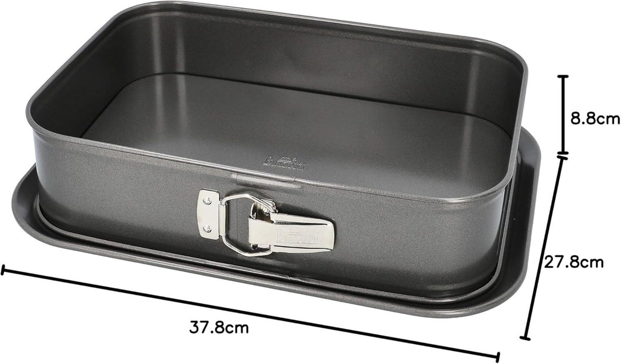 Moule rectangulaire a fond amovible - BIRKMANN - EASY BAKING - Acier carbone - Anti adhésif - 34 x 23,5 x 8 cm