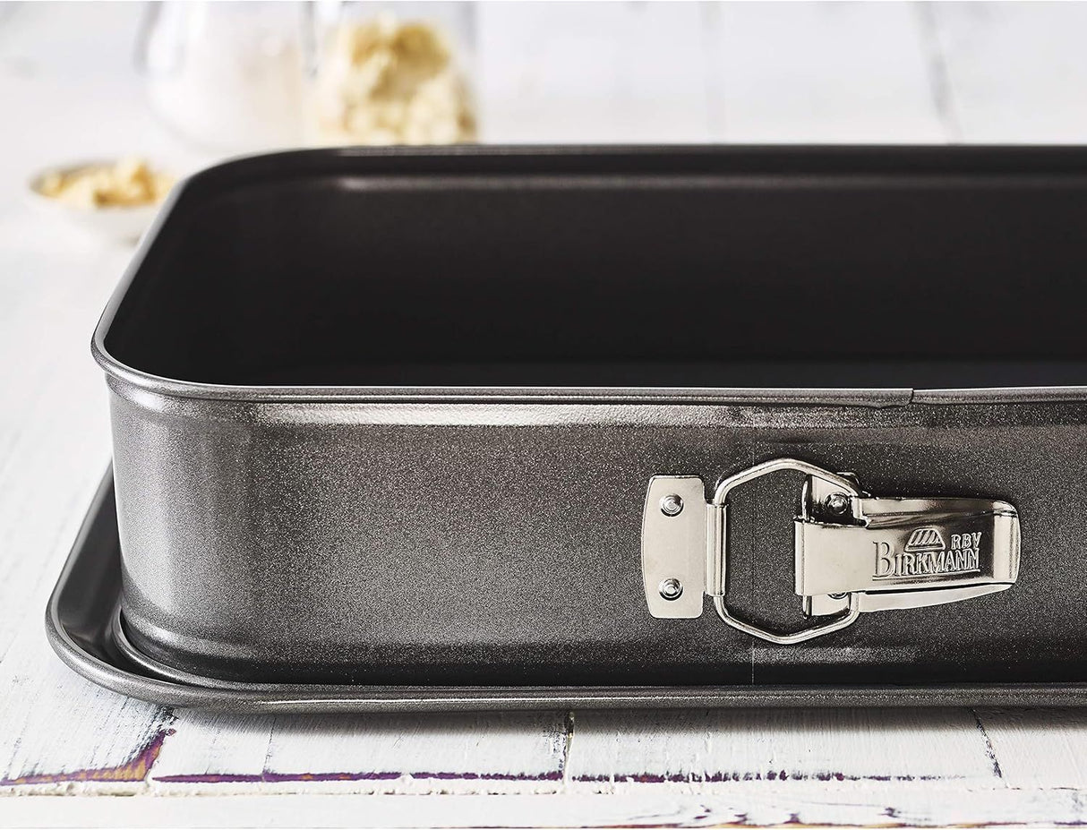 Moule rectangulaire a fond amovible - BIRKMANN - EASY BAKING - Acier carbone - Anti adhésif - 34 x 23,5 x 8 cm