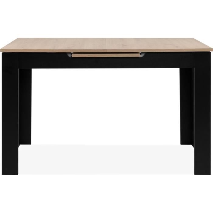 Table extensible - BIRMINGHAM - 80A - Ouverture synchonisÈe automatique - Chene / noir - 6 / 8 personnes - 125-165 x 75 x 80 cm