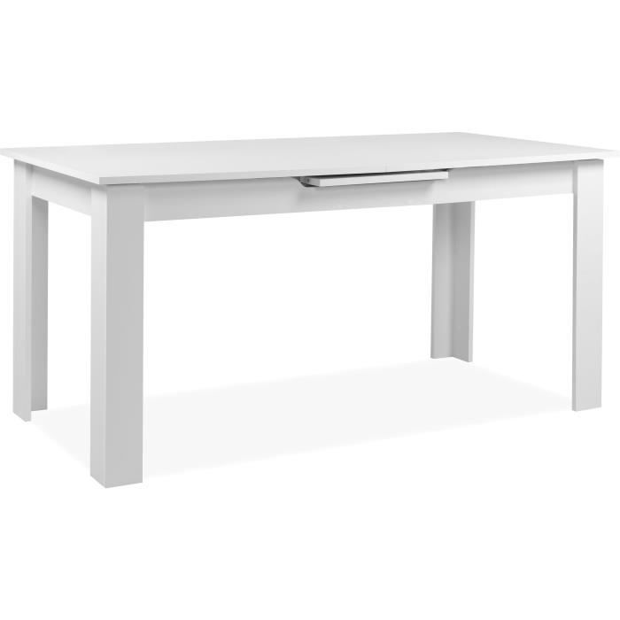Table extensible - BIRMINGHAM - 80B - Ouverture synchonisÈe automatique - DÈcor blanc - 8 / 10 personnes - 160-200 x 75 x 80 cm
