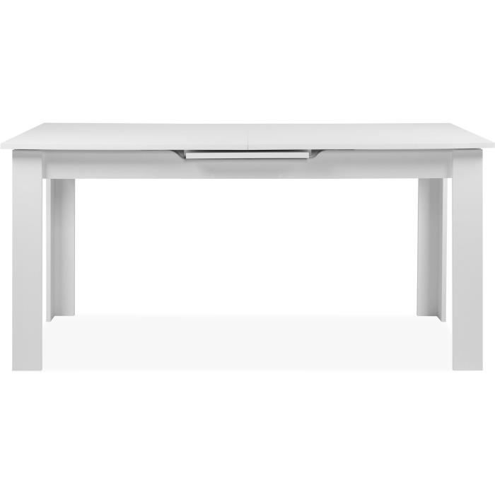Table extensible - BIRMINGHAM - 80B - Ouverture synchonisÈe automatique - DÈcor blanc - 8 / 10 personnes - 160-200 x 75 x 80 cm