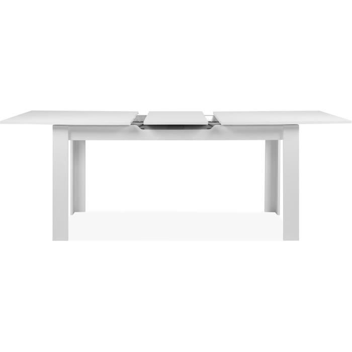 Table extensible - BIRMINGHAM - 80B - Ouverture synchonisÈe automatique - DÈcor blanc - 8 / 10 personnes - 160-200 x 75 x 80 cm