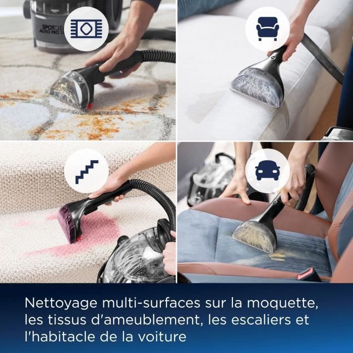 BISSELL SpotClean Auto Pro Select 3730N - Détache, Nettoie et Aspire - Réservoir grande capacité - Longue portée