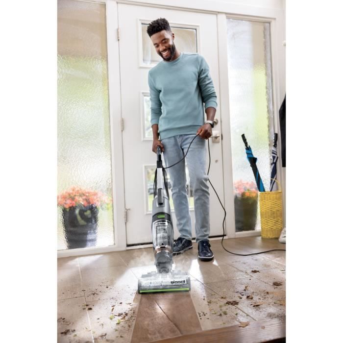 BISSELL CrossWave Hydrosteam PET Select - Aspirateur Balai Laveur Vapeur Filaire - Sols durs et tapis - Auto-Nettoyage