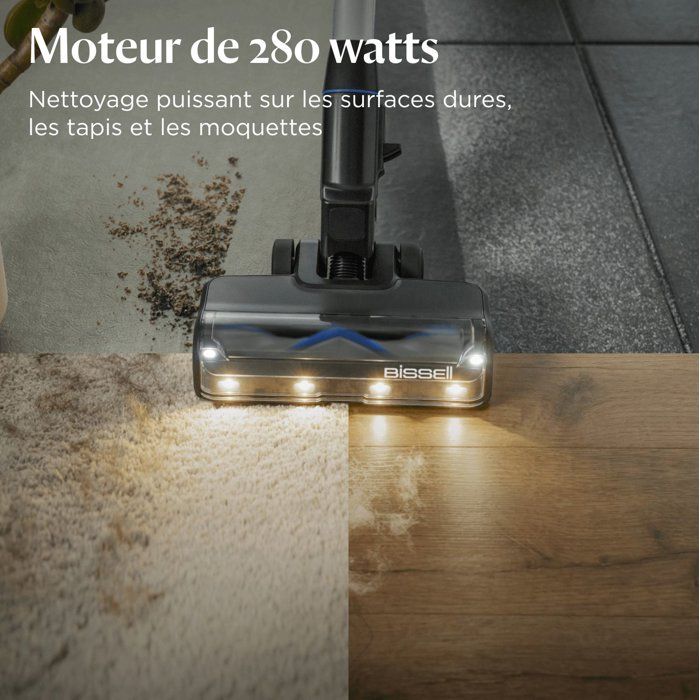 BISSELL PowerClean FurGuard Select - Aspirateur Balai sans fil - Puissance 280 W - Autonomie 50 min - Spécial animaux