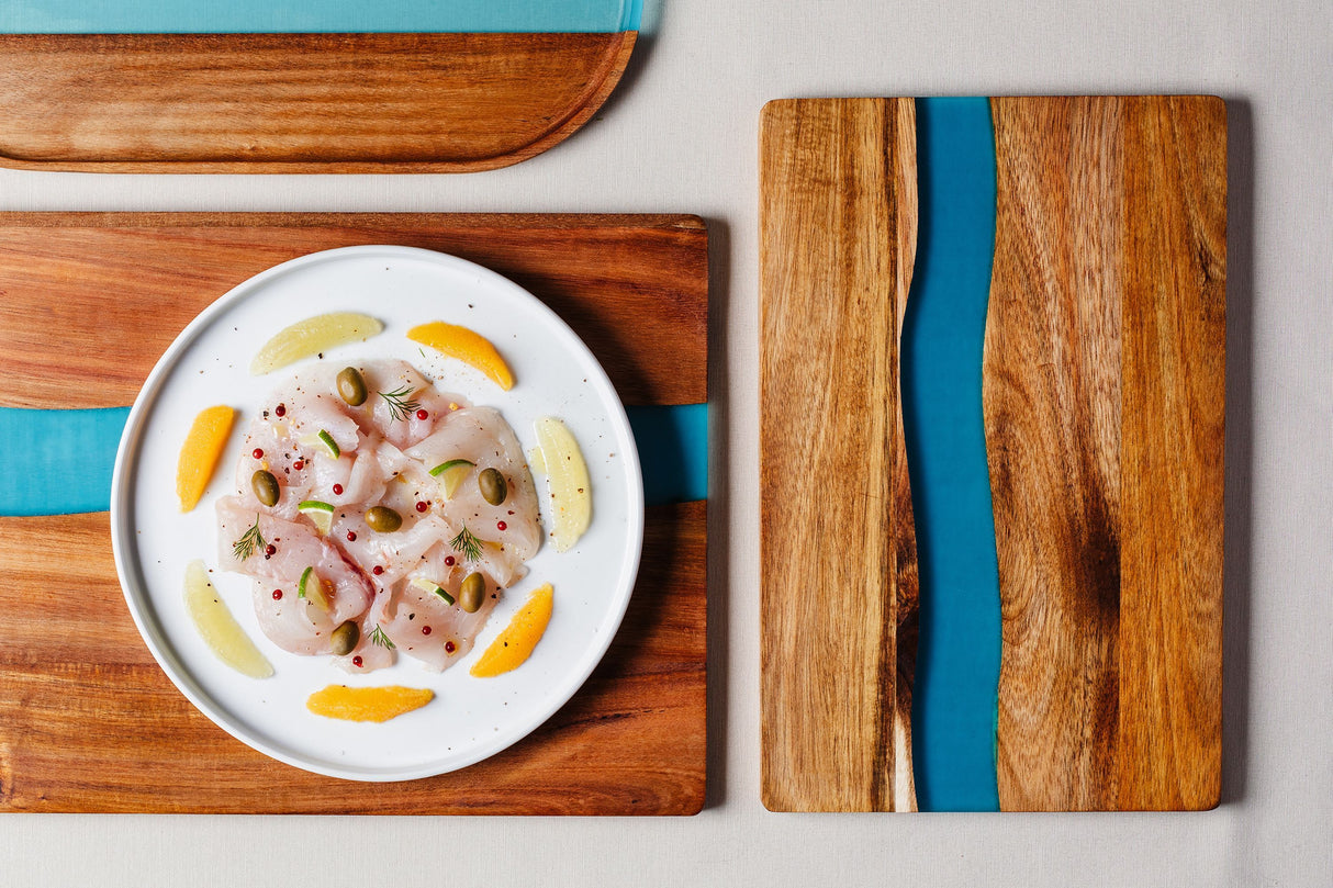 Moulin a sel - BISETTI - POSITANO - 13 cm - Acacia / Resine bleu