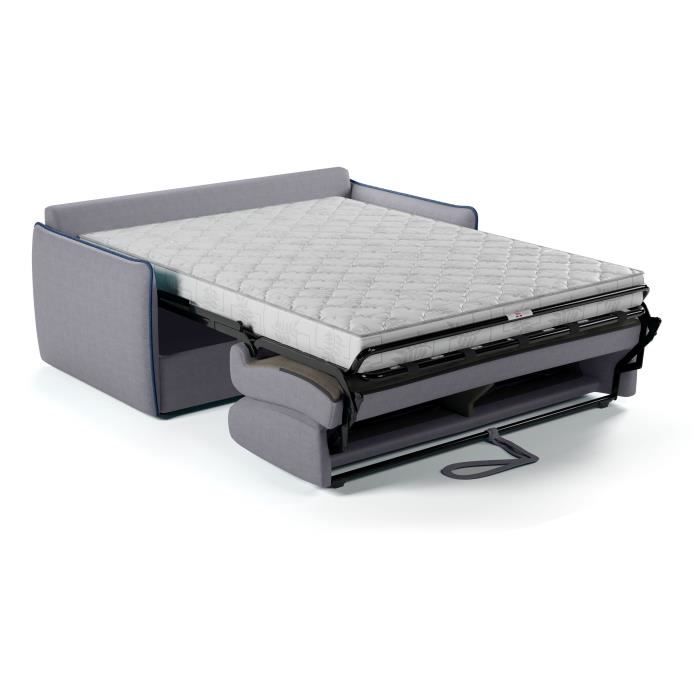 Canapé convertible express - matelas 14cm - AGATHE - Tissu Gris - 175 x 100 x 87 cm