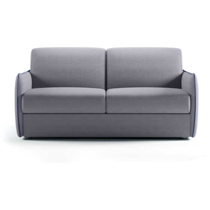 Canapé convertible express - matelas 14cm - AGATHE - Tissu Gris - 175 x 100 x 87 cm