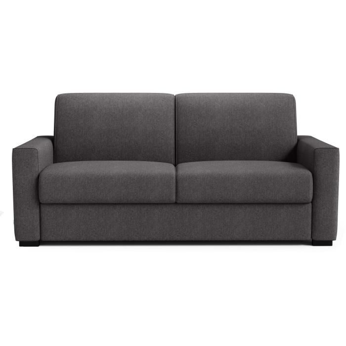 Canapé convertible express JOHN - 3 places - Tissu anthracite - 190 x 100 x 87 cm