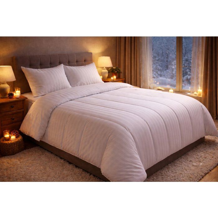Couette Chaude Prestige Multi Protection - 100% Polyester - BLANREVE - 220 x 240 cm - Satin Rayé