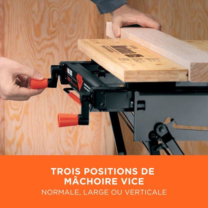Etabli etau pliable - BLACK+DECKER - WM825-XJ - serrage a main - charge maximale de 250 kg