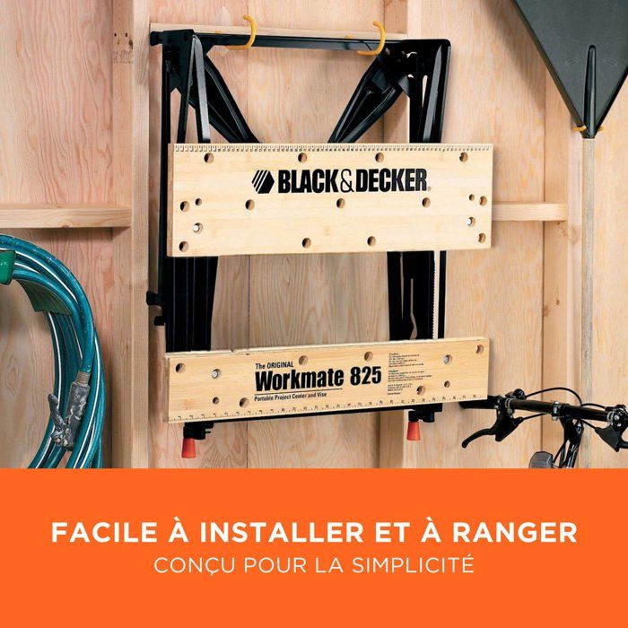 Etabli etau pliable - BLACK+DECKER - WM825-XJ - serrage a main - charge maximale de 250 kg