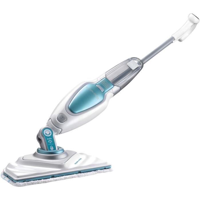 BLACK & DECKER FSM1630-QS - Balai vapeur Tete delta - 1600 W - 4 accessoires - Blanc / Bleu