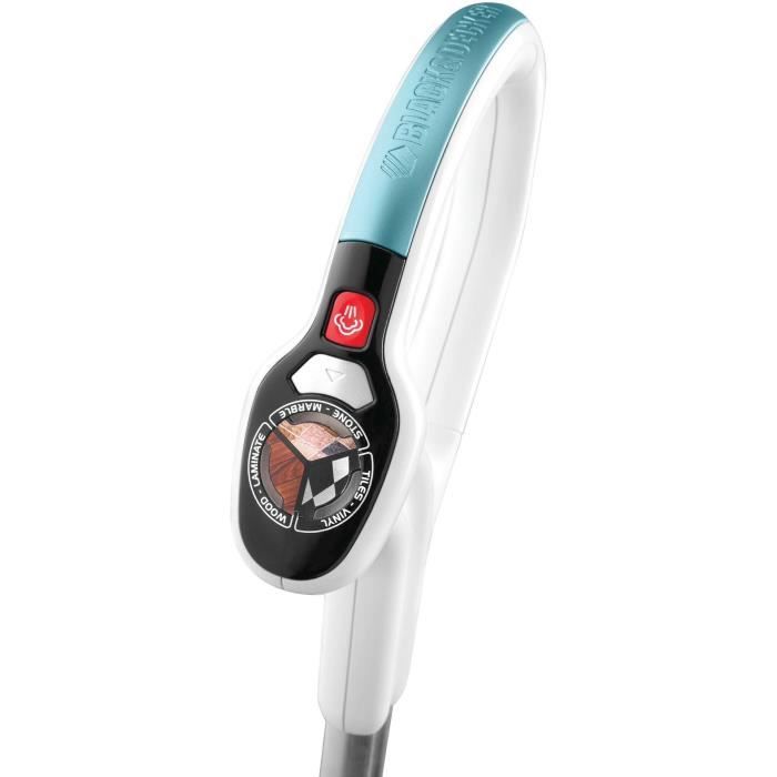 BLACK & DECKER FSM1630-QS - Balai vapeur Tete delta - 1600 W - 4 accessoires - Blanc / Bleu