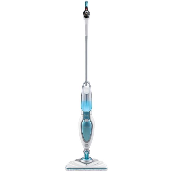 BLACK & DECKER FSM1630-QS - Balai vapeur Tete delta - 1600 W - 4 accessoires - Blanc / Bleu