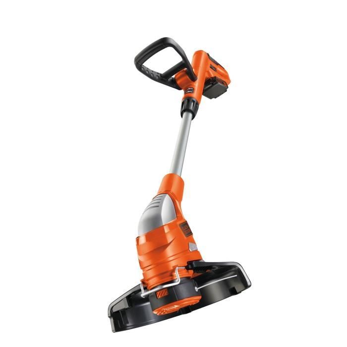 Coupe-bordure électrique BLACK+DECKER - GLC1823L20-QW - 18V - 23 cm - Avec batterie 18V - tete pivotante - tube télescopique