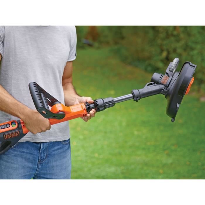 Coupe-bordure électrique BLACK+DECKER - STC1820EPC-QW - 18V - 28cm - Avec batterie 18V - 2 Vitesses - Tete Pivotante 180°