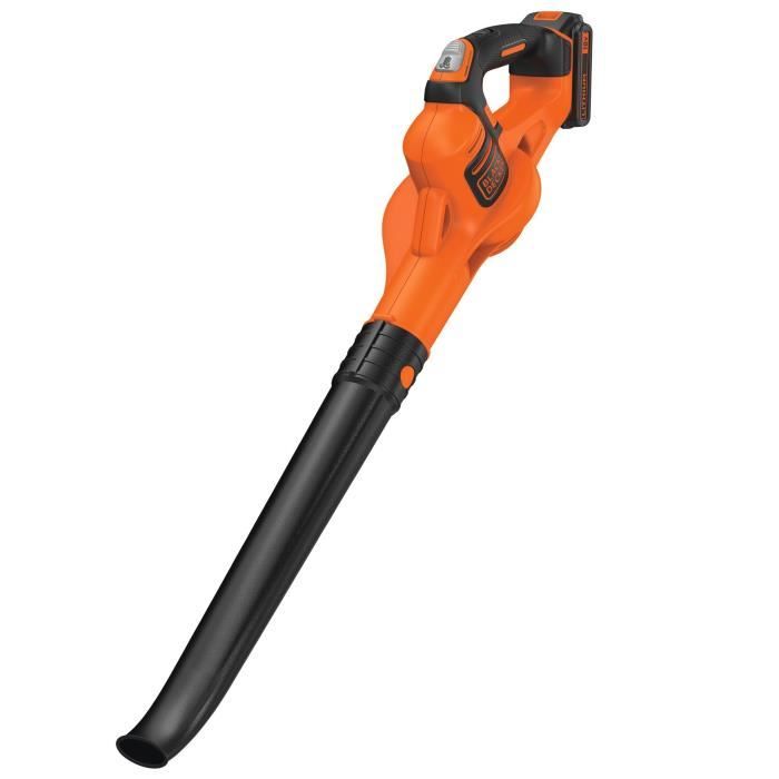 Souffleur sans fil BLACK+DECKER - GWC1820PC - 18V -Débit d'air de 209km/h - Avec batterie 18V - 2Ah et chargeur 2Ah