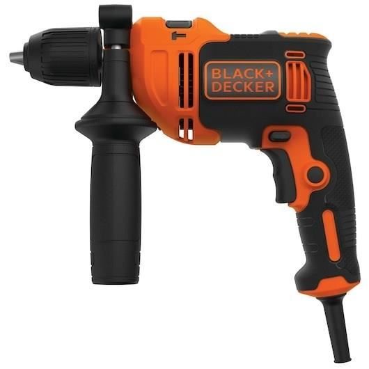 Perceuse a percussion filaire - 710W - BLACK+DECKER - BEH710-QS - avec 4 forets de perçage