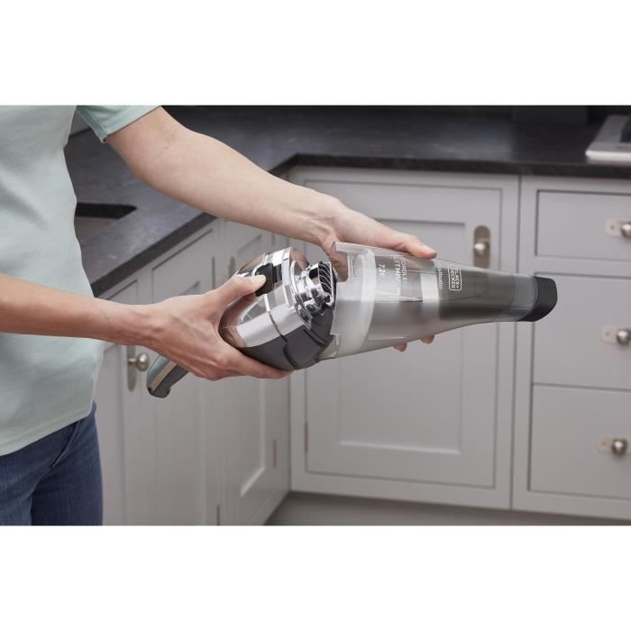 Aspirateur a main sans fil BLACK+DECKER NVC220WC-QW Dustbuster Lithium 7,2V 15,5 AirWatts 385 ml Gris mÈtalisÈ