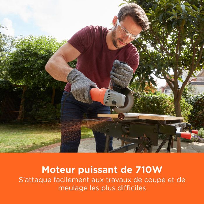 Meuleuse d'angle filaire - BLACK+DECKER - BEG010-QS - 710W - 115mm
