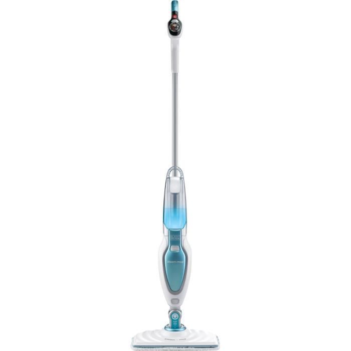 BLACK+DECKER - FSM16CD-QS - Balai nettoyeur vapeur 3 en 1 1600W - 2 microfibres + 1 accesoire pour tapis inclus - Câble 6M