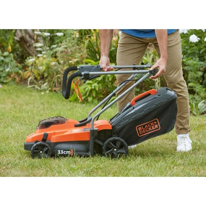 Tondeuse électrique sans fil + batterie 2,5Ah + chargeur - BLACK&DECKER - BCMW3336L1-QW - 36V - 33cm de coupe