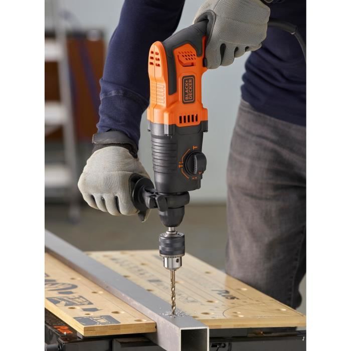 Perforateur filaire - BLACK+DECKER - BEHS01-QS - 650W - avec 2 forets