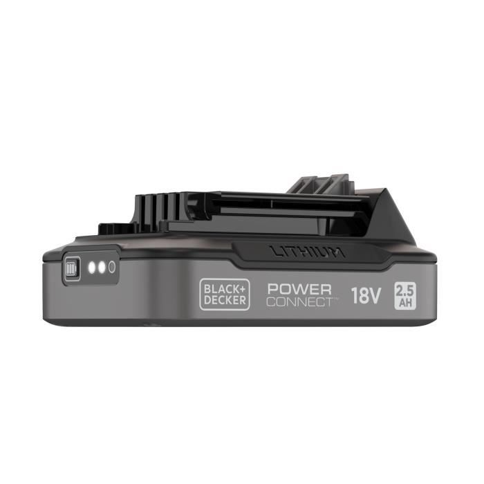 Batterie 18V 2,5Ah - BLACK&DECKER - BDL2518S-XJ - Avec indice de charge