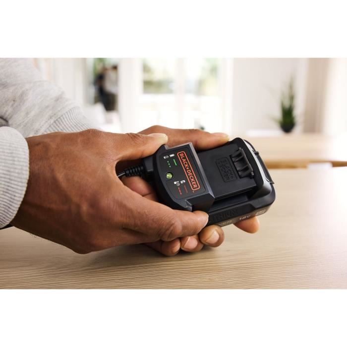 Starter kit Batterie 18V 2Ah + Chargeur 1A - BLACK&DECKER - BDL2018S1B-QW