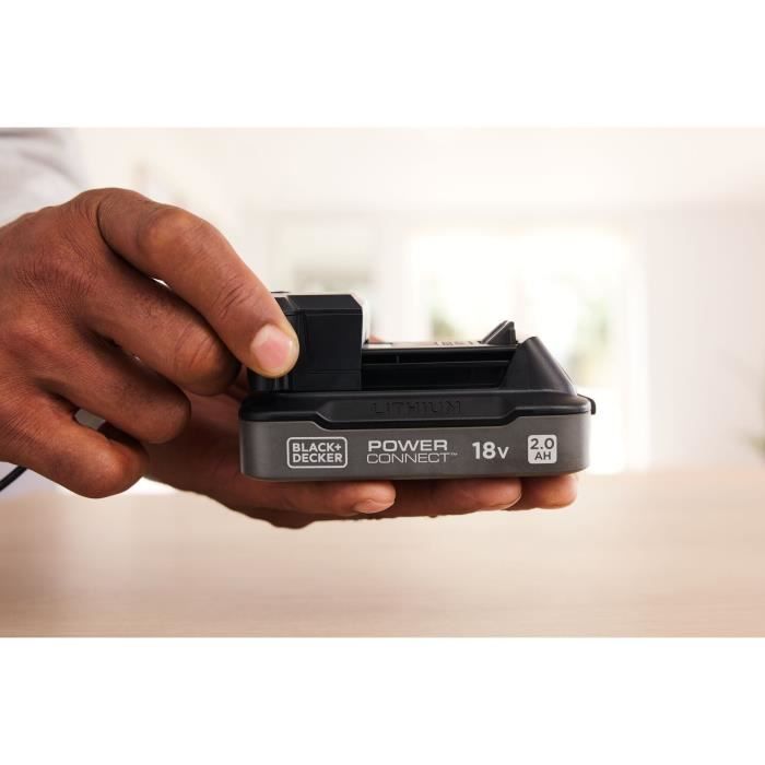 Starter kit Batterie 18V 2Ah + Chargeur 1A - BLACK&DECKER - BDL2018S1B-QW