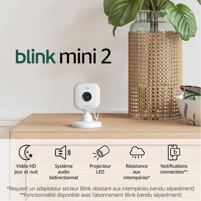 Caméra - BLINK HOME SECURITY - Mini 2 - 1 caméra - Blanc