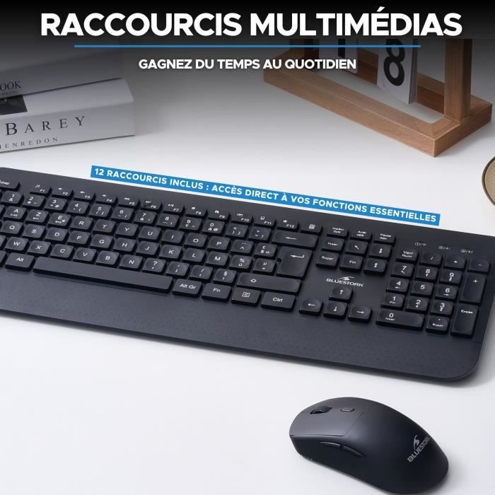 Clavier sans fil - Touches creusées ergonomiques - BLUESTORK - Office R2 - AZERTY