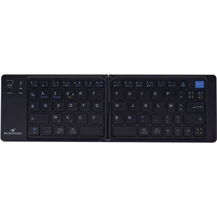Clavier sans fil pliable - Ordinateur, tablette, smartphone, TV - Touches ciseaux - BLUESTORK - KB-MINI-FOLD/FR - AZERTY - Noir