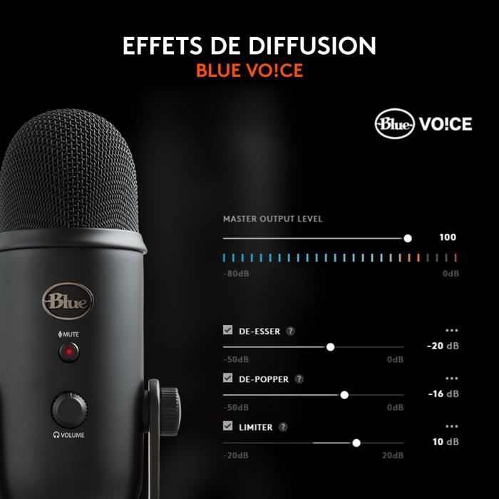 Microphone - Sans fil - LOGITECH G - Yeti - Compatible PC et MAC - Noir
