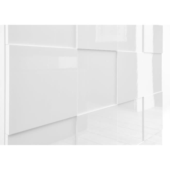 Buffet 3 portes 181 cm - Blanc laquÈ brillant - Style contemporain - MILANO
