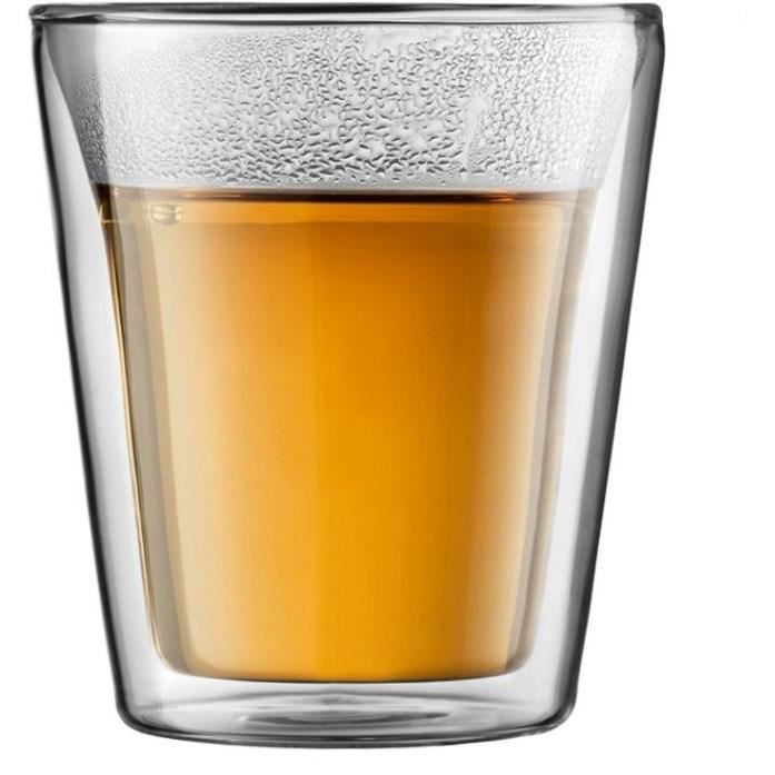 Set 6 verres thermo - BODUM - Canteen - Double paroi - 0.2 l - Transparent