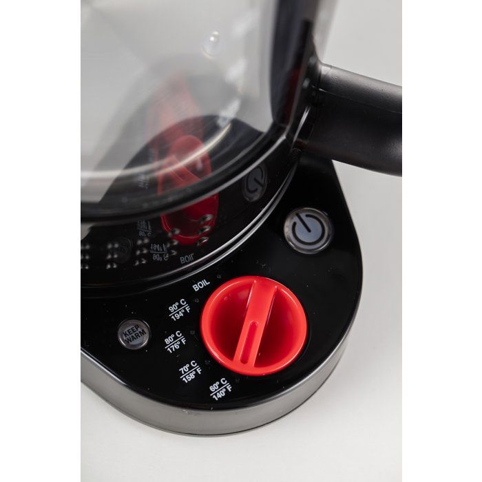Bouilloire électrique double paroi - BODUM - BISTRO - 1500 W - 1,1 L - 5 températures - Intérieur en verre - Noir