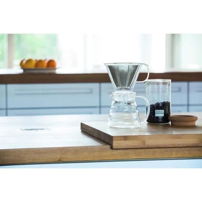 Cafetiere - BODUM - Melior - Filtre permanent maille inox - 8 tasses - 1.0 l - Transparent