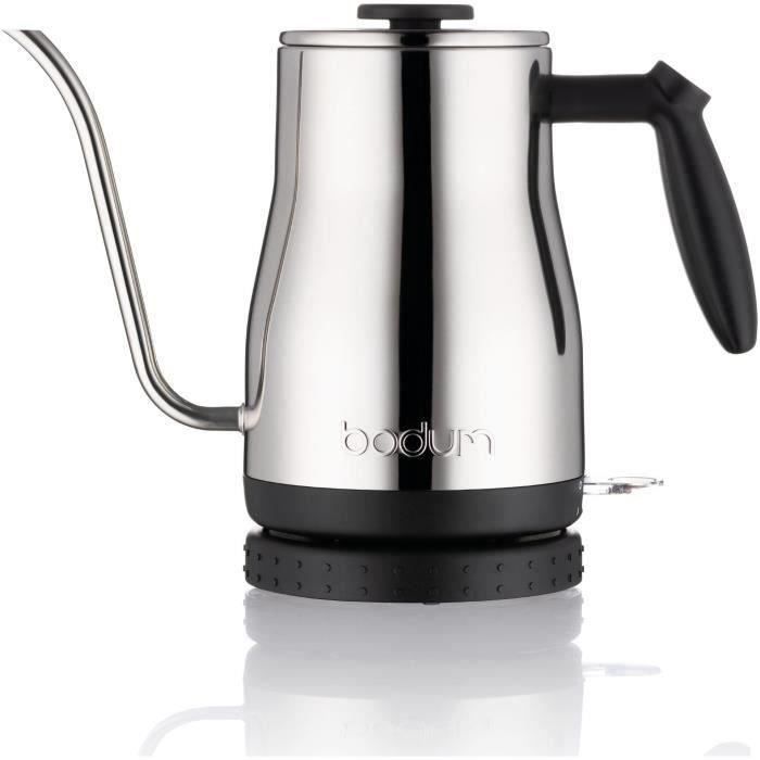 BODUM - BISTRO Bouilloire Èlectrique a long bec, 1.200 W, 1.0 l, inox