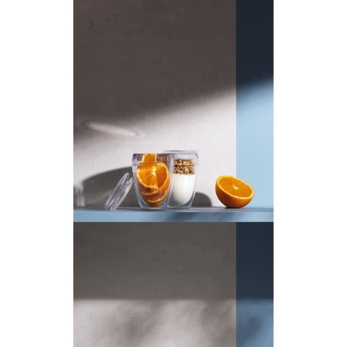 Set 2 gobelets BODUM - Pavina To Go - Double paroi plastique - Couvercle hermétique - 30 cl - Transparent