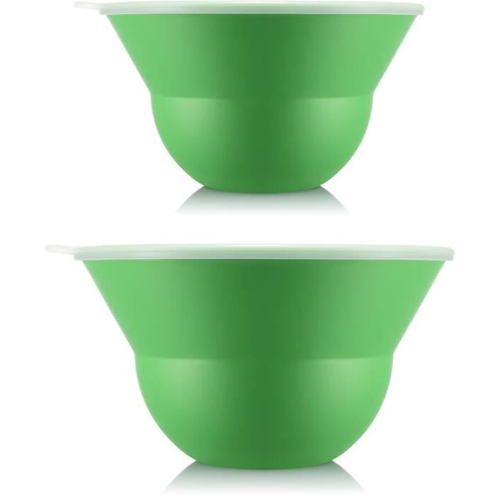 Ensemble de 2 saladiers 3 l et 4.9 l avec couvercle silicone - BODUM - Topee - Apple