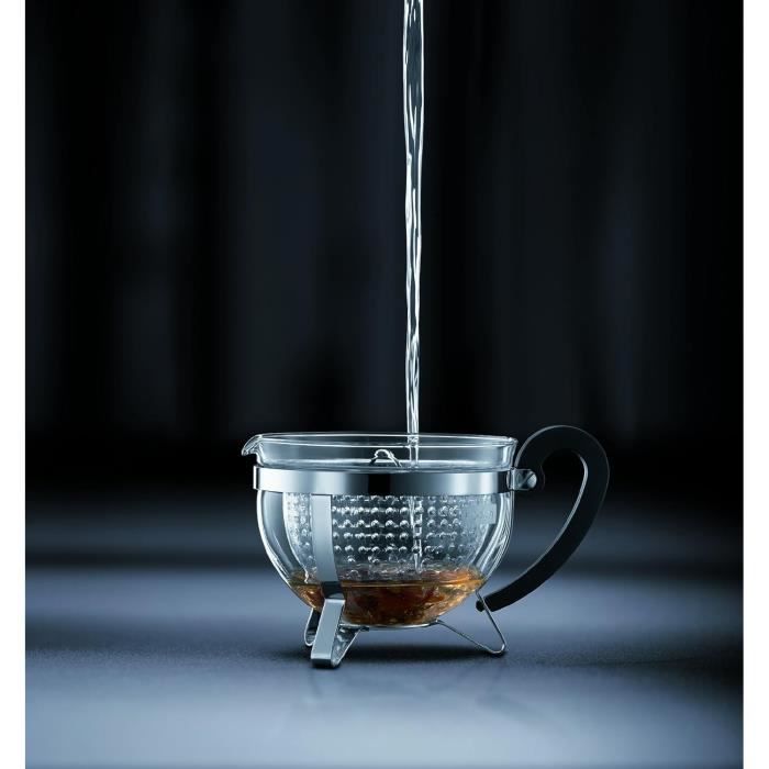 Théiere - BODUM - Chamboard - Tamis plastique - 1 l - Noir