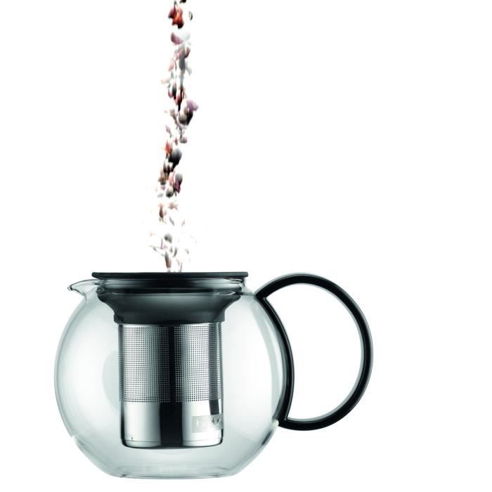 ASSAM - Théiere a piston BODUM , couvercle plastique, filtre en inox, 0.5 l