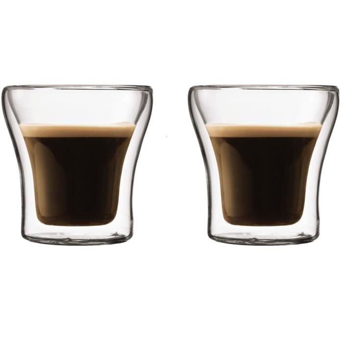 Set 2 verres - BODUM - Assam - Double paroi - 0.1 l - Transparent